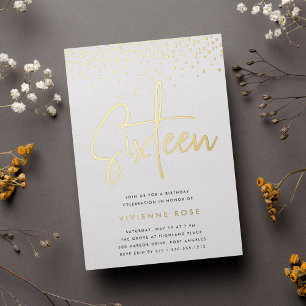 Golden Confetti Sweet Sixteen Birthday Party