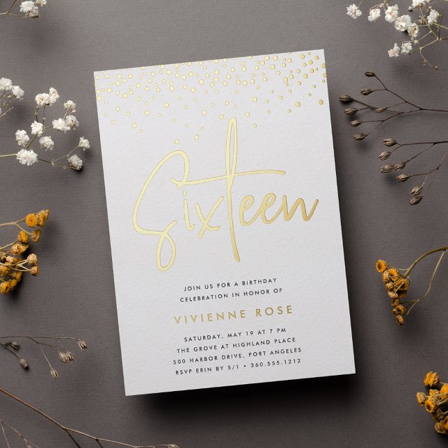 Golden Confetti Sweet Sixteen Birthday Party (Creator Uploaded)
