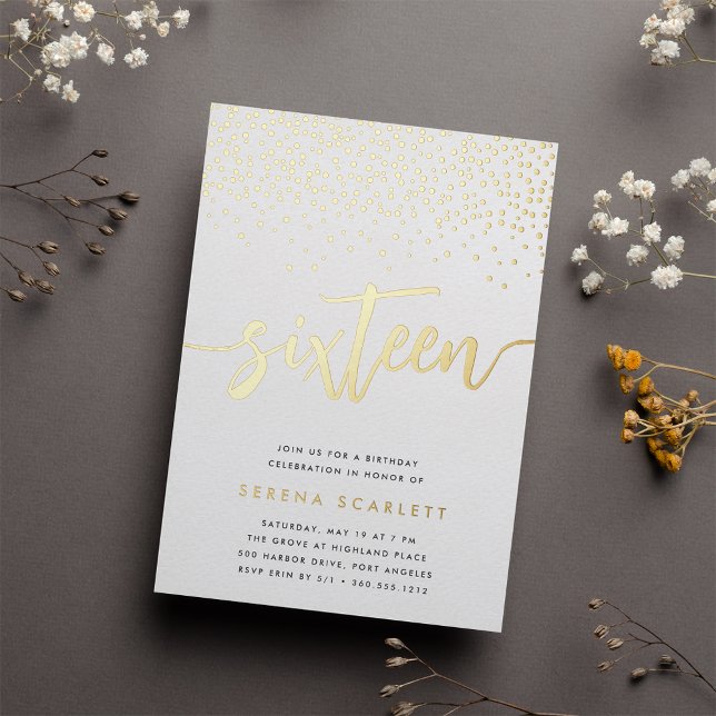 Golden Confetti Sweet Sixteen Birthday Party (Creator Uploaded)