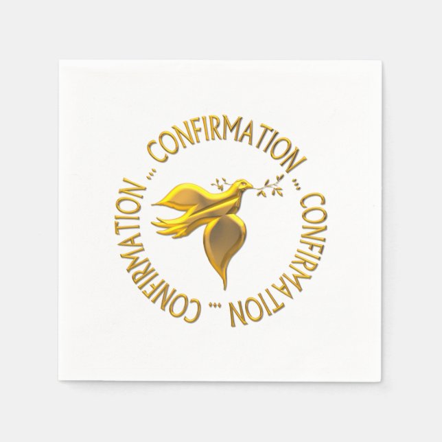 Golden Confirmation and Holy Spirit Napkin (Front)