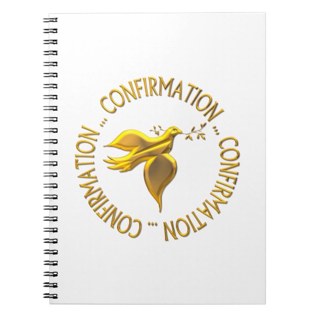 Golden Confirmation and Holy Spirit Spiral Notebook (Front)