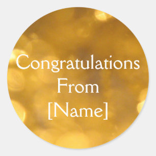 Golden Congratulations Sticker