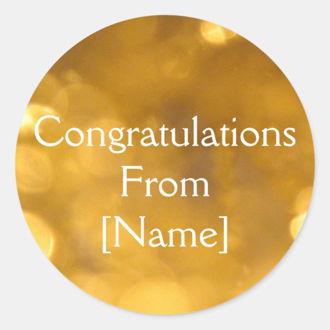 Golden Congratulations Sticker (Front)