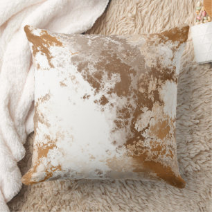 Golden Copper Marble abstract Cushion