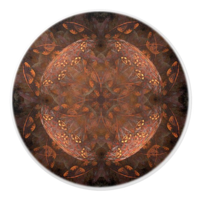 Golden Copper Shimmer Ceramic Knob (Front)