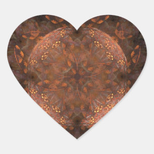 Golden Copper Shimmer Heart Sticker