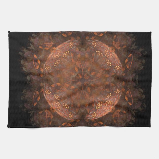 Golden Copper Shimmer Tea Towel (Horizontal)