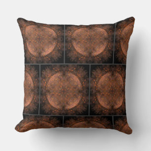 Golden Copper Shimmer Throw Pillow