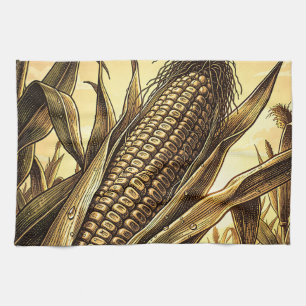 Golden Corn Cob Harvest  Tea Towel