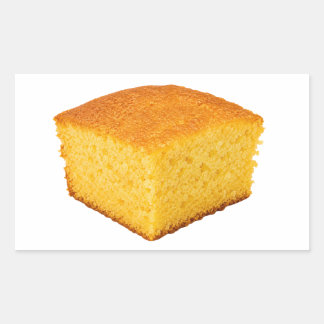 Golden Cornbread Slice With Crumb Rectangular Sticker