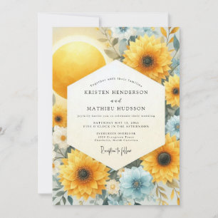 Golden Cornflower Meadow Wedding Invitation