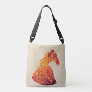 Golden Couple, Kiss, Romance Cross Body Bag