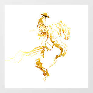 Golden Cowboy on Rearing Horse 