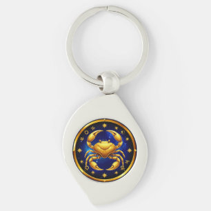 Golden Crab Cosmic Zodiac Key Ring