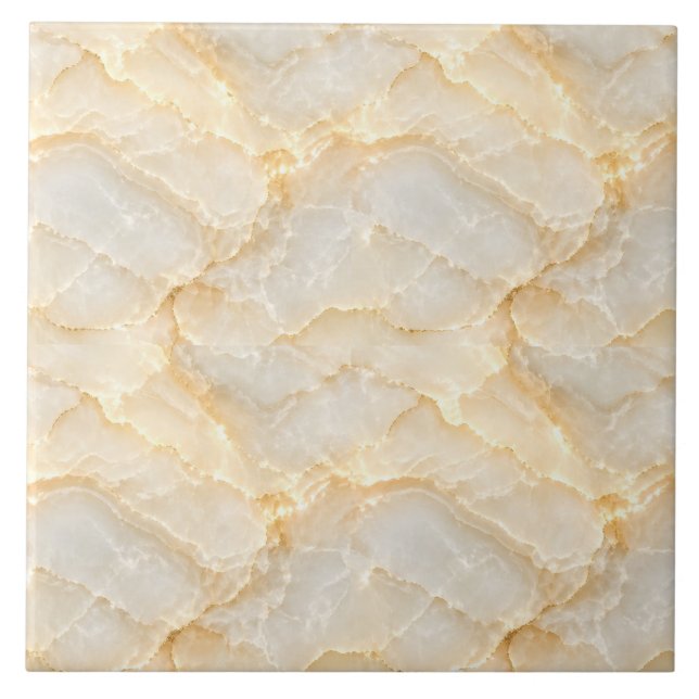 Golden Cream Onyx Effect with Flowing Layers Tile (Front)