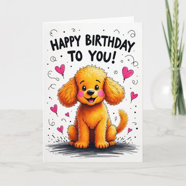 Golden Creature Birthday Card (Front)