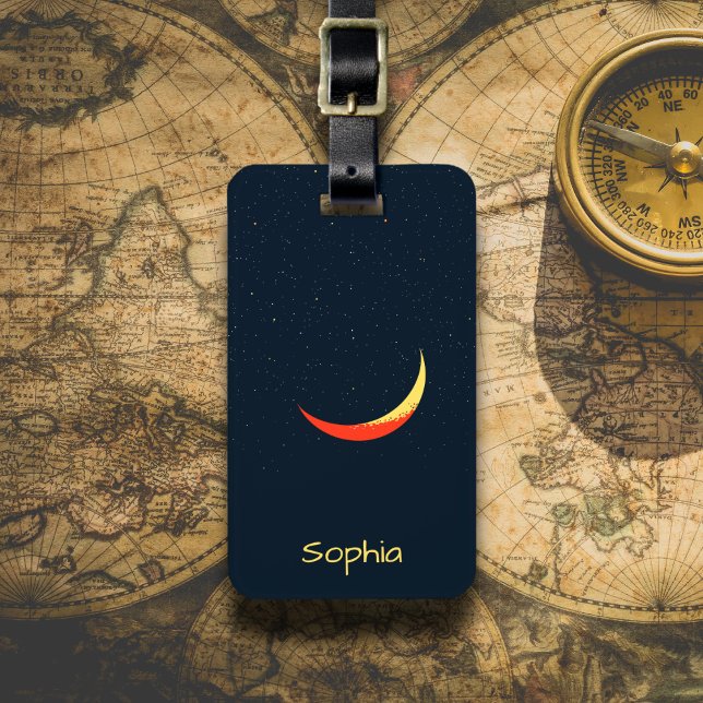 Golden Crescent Moon Luggage Tag (Creator Uploaded)