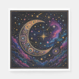 Golden Crescent & Starry Sky Napkins