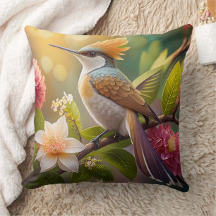 Golden Crested Honeyeater Fantasy Bird Cushion
