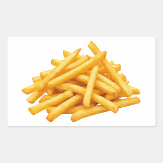 Golden Crispy French Fries Snack Rectangular Sticker