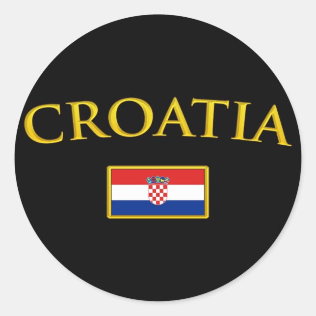 Golden Croatia Classic Round Sticker (Front)