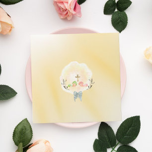  Golden Cross floral baptism Envelope