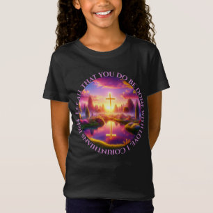 Golden Cross in a Heavenly Tropical Garden  T-Shirt