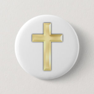 Golden Crosses 6 Cm Round Badge