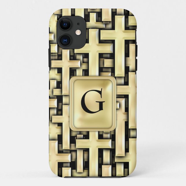 Golden Crosses Case-Mate iPhone Case (Back)