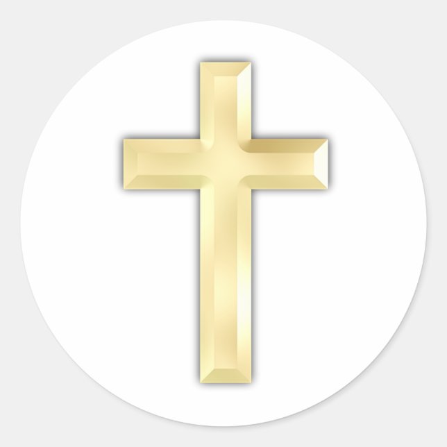 Golden Crosses Classic Round Sticker (Front)