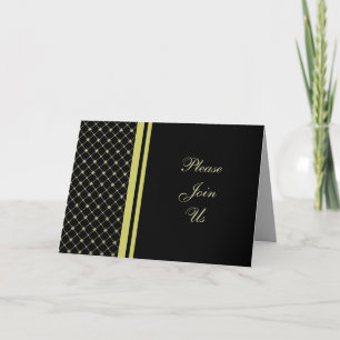 Golden Crosses on Black Custom Folded Invitation
