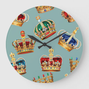 Golden Crown Baroque Fashion Texture Large Clock