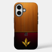 Golden Crown Emblem on Wood and Burgundy