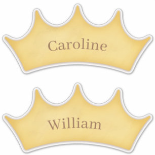 Golden Crown Fairytale Kids Set of 2 Custom Name