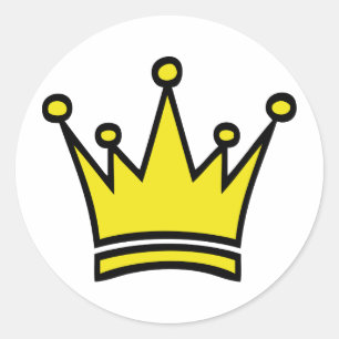 golden crown icon classic round sticker