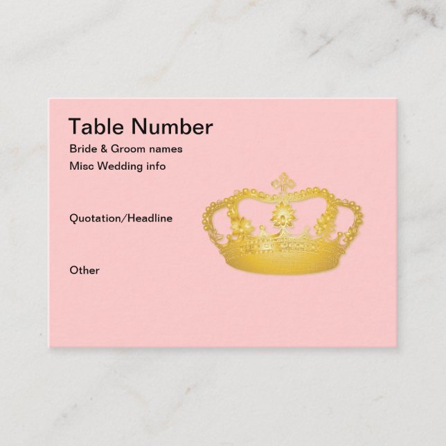 Golden Crown II Place Card (Front)