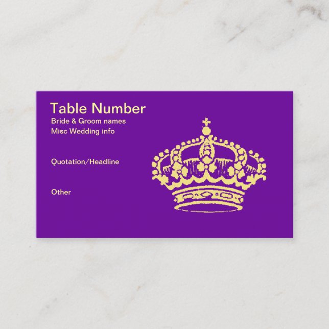 Golden Crown III Place Card (Front)
