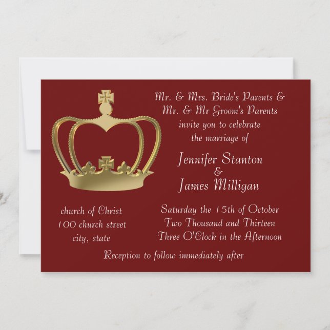 Golden crown invitation (Front)