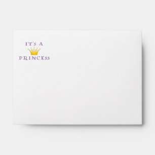 Golden Crown "It's a Princess" with Wizard font Envelope