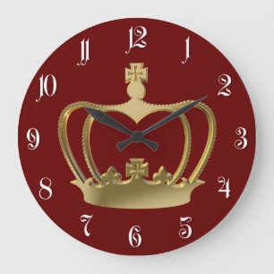 Golden crown large clock