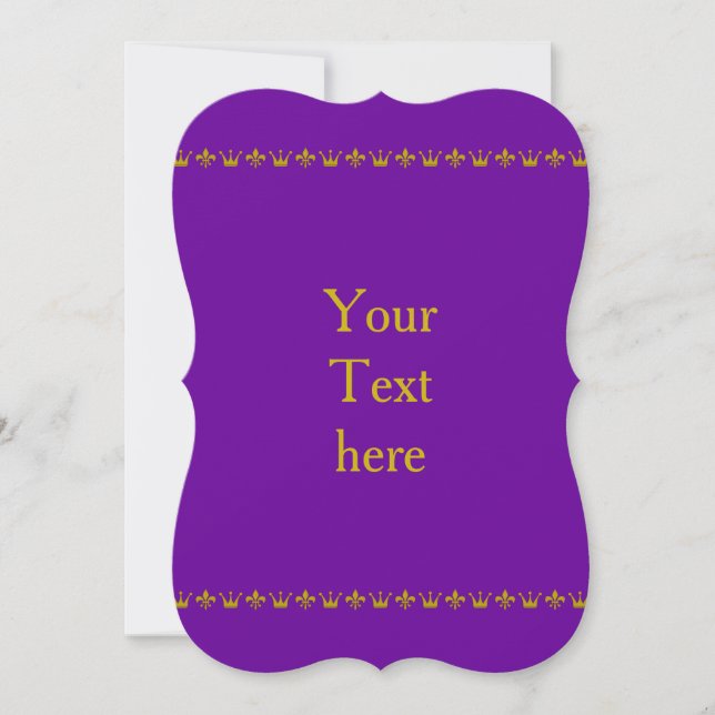 Golden Crown & Lily Border + your text & backgr. (Front)