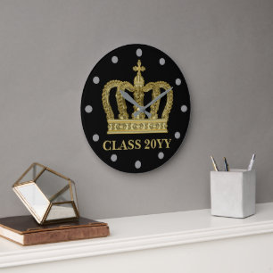 Golden Crown - luxury royal 1 Large Clock