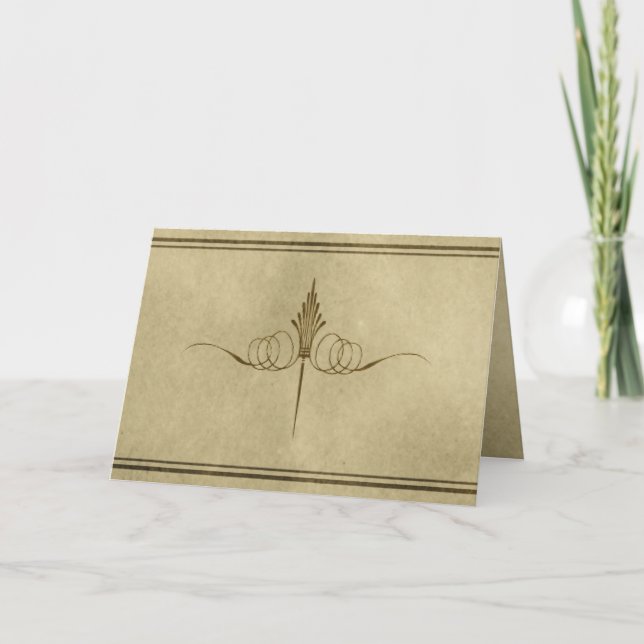 Golden Crown Parchment Style Greeting Card (Front)