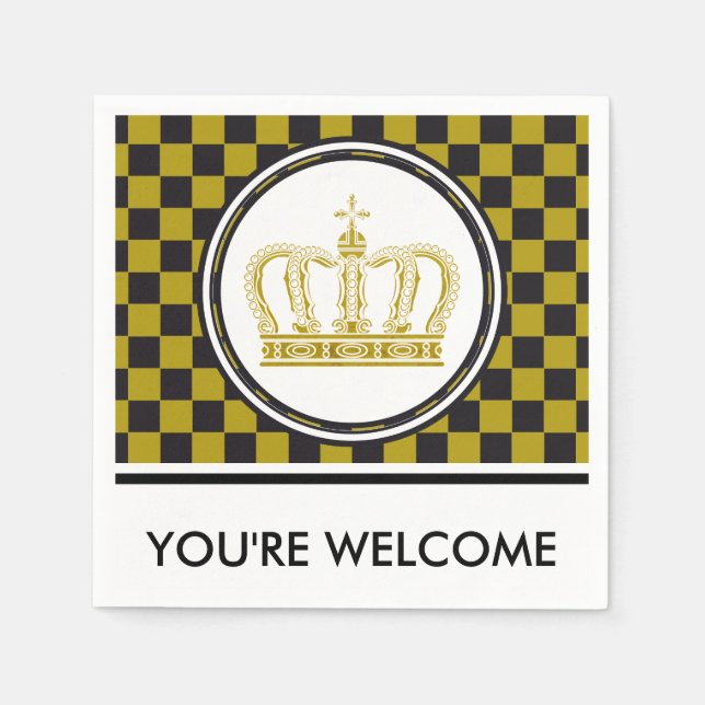 Golden Crown + your background & ideas Napkin (Front)