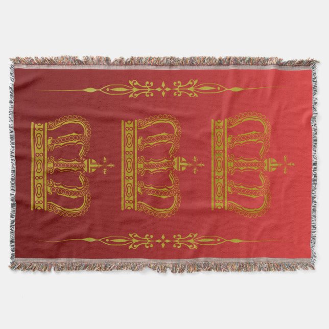 Golden Crown + your ideas Throw Blanket (Front)