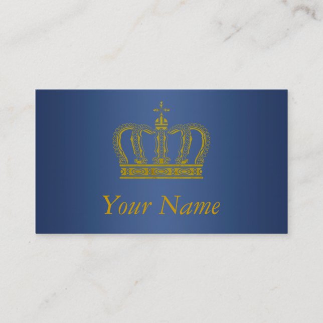 Golden Crown + your text Business Card (Front)