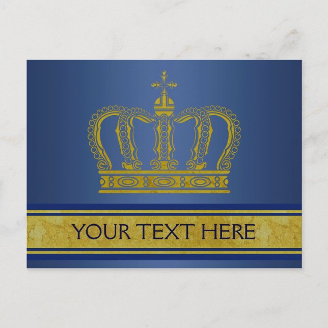Golden Crown + your text & image Postcard (Front)