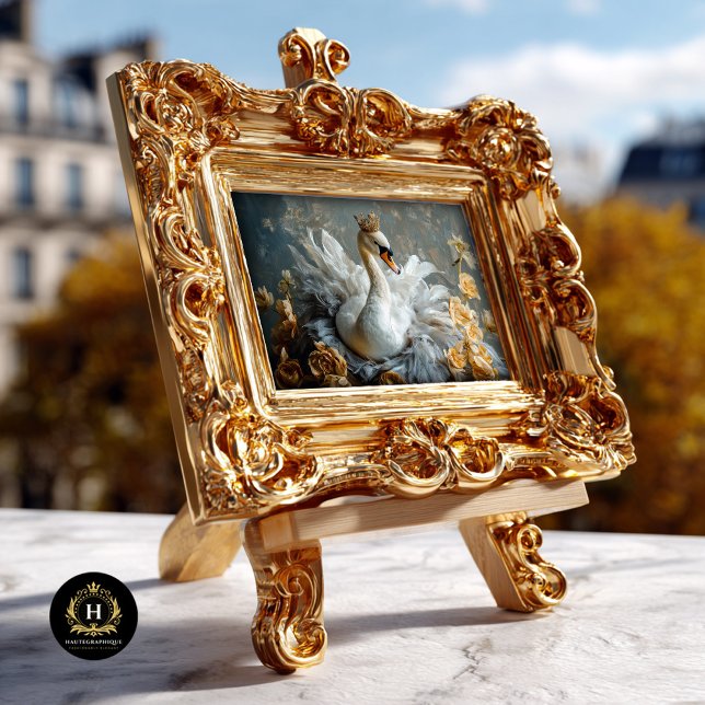 Golden Crowned Swan with Yellow Florals Decoupage Tissue Paper (Creator Uploaded)