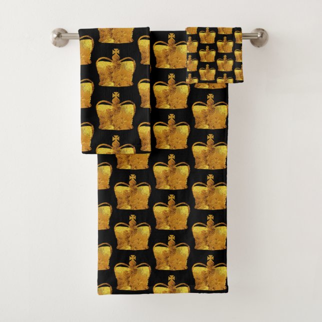 Golden Crowns Bathroom Towel Set (Insitu)