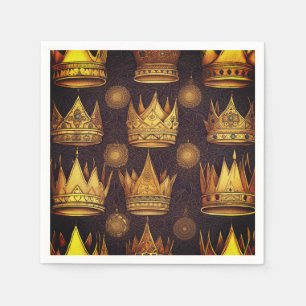 Golden Crowns Pattern Napkin
